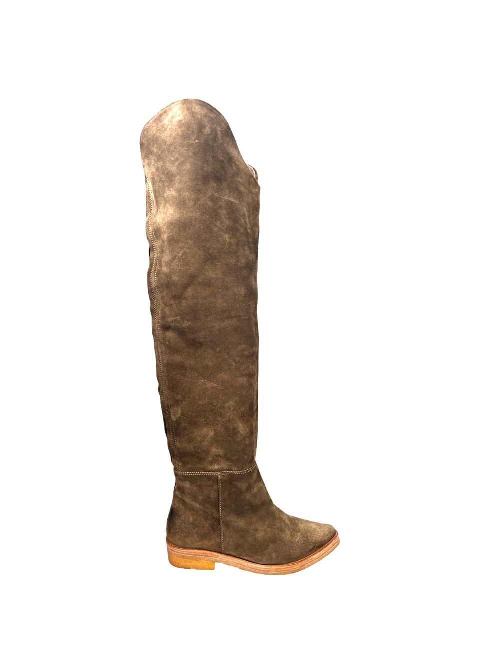 Free People Women’s Banks Olive Suede OTK Boot Size 38 US 7.5
